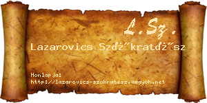 Lazarovics Szókratész névjegykártya
